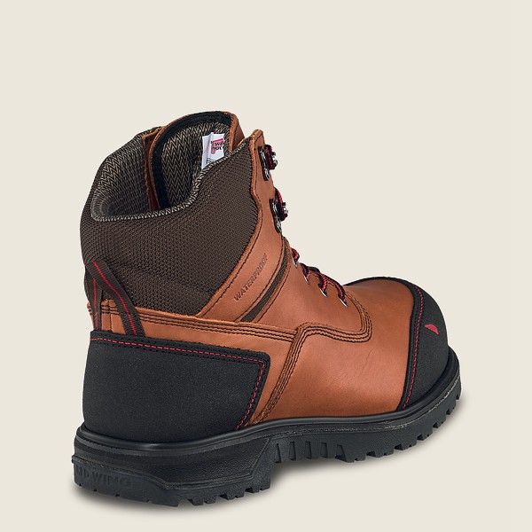 Red Wing Safety Boots Mens Brown/Black - Brnr Xp - 6-inch Waterproof Toe - 8721906-IA